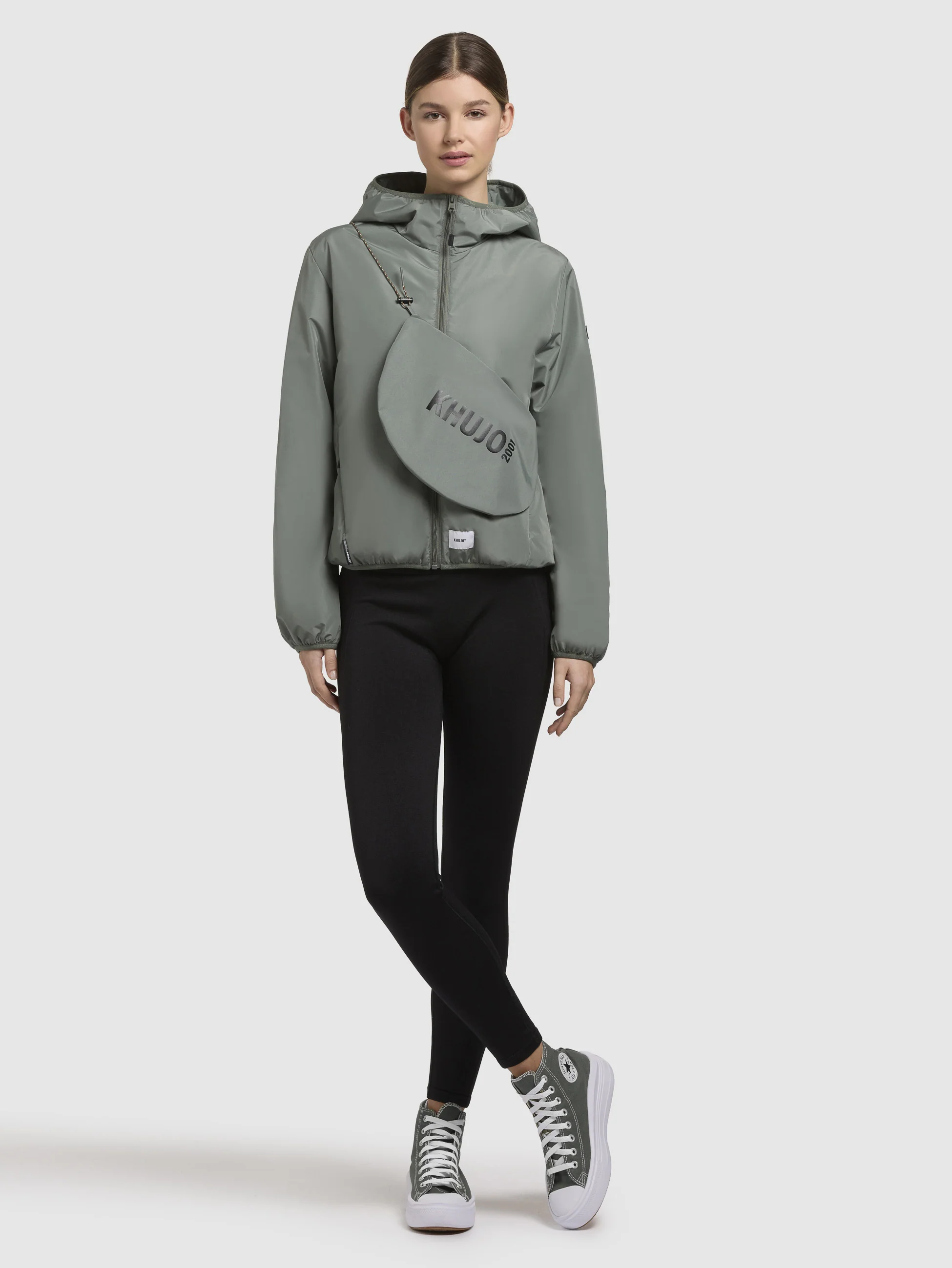 Jacke SHELLY WITH BAG Grüngrau